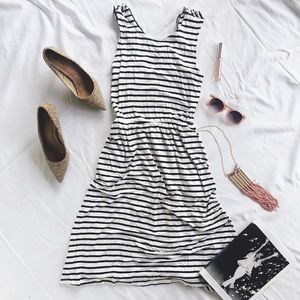 LOFT Striped Cross Back Dress